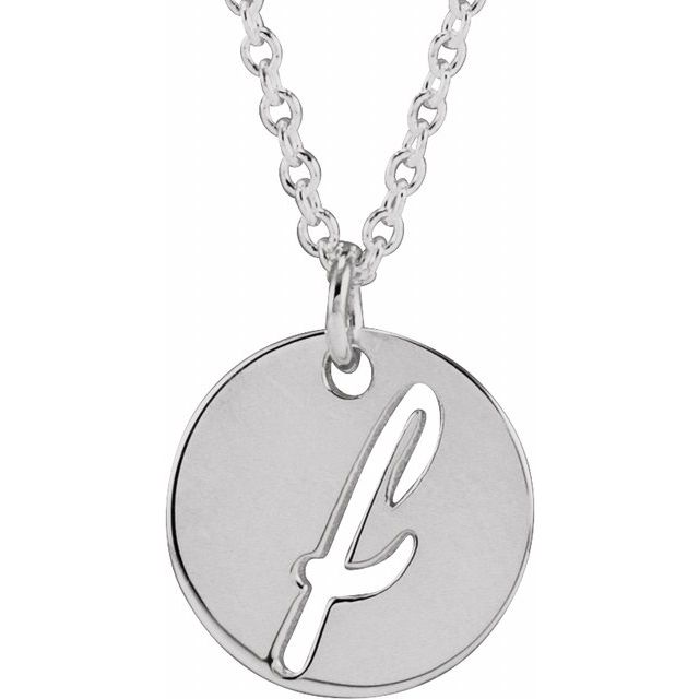 14K Script Initial F 16 - 18" Necklace - Balacia