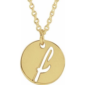 14K Script Initial F 16 - 18" Necklace - Balacia