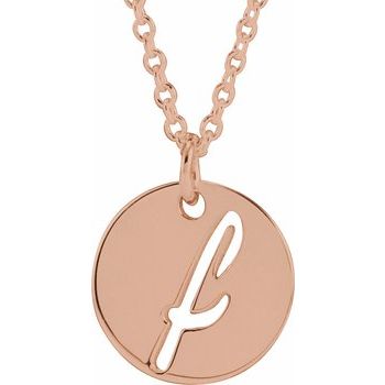14K Script Initial F 16 - 18" Necklace - Balacia