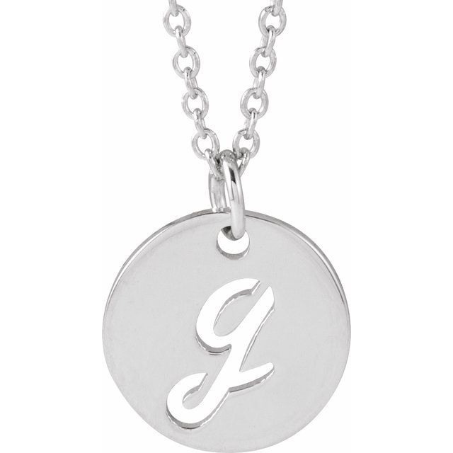 14K Script Initial G 16 - 18" Necklace - Balacia