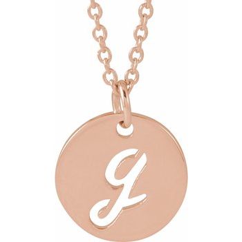 14K Script Initial G 16 - 18" Necklace - Balacia