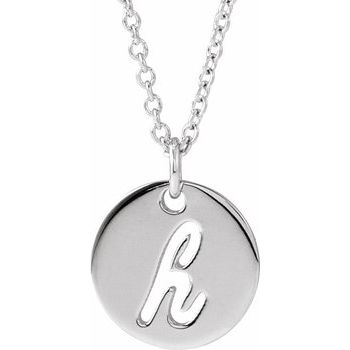 14K Script Initial H 16 - 18" Necklace - Balacia