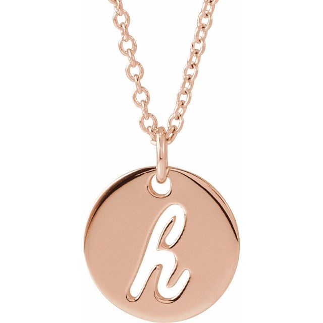 14K Script Initial H 16 - 18" Necklace - Balacia