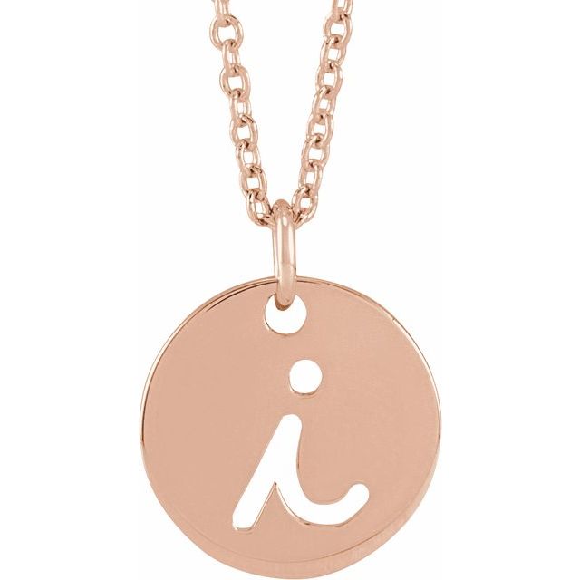 14K Script Initial I 16 - 18" Necklace - Balacia