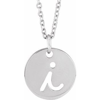 14K Script Initial I 16 - 18" Necklace - Balacia
