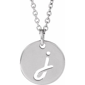 14K Script Initial J 16 - 18" Necklace - Balacia