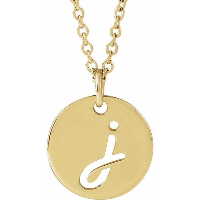 14K Script Initial J 16 - 18" Necklace - Balacia