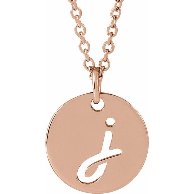 14K Script Initial J 16 - 18" Necklace - Balacia