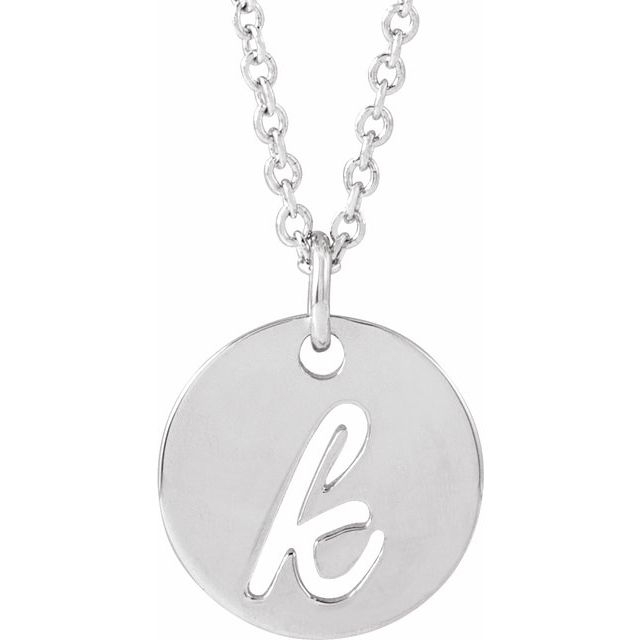 14K Script Initial K 16 - 18" Necklace - Balacia