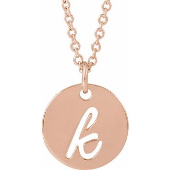14K Script Initial K 16 - 18" Necklace - Balacia