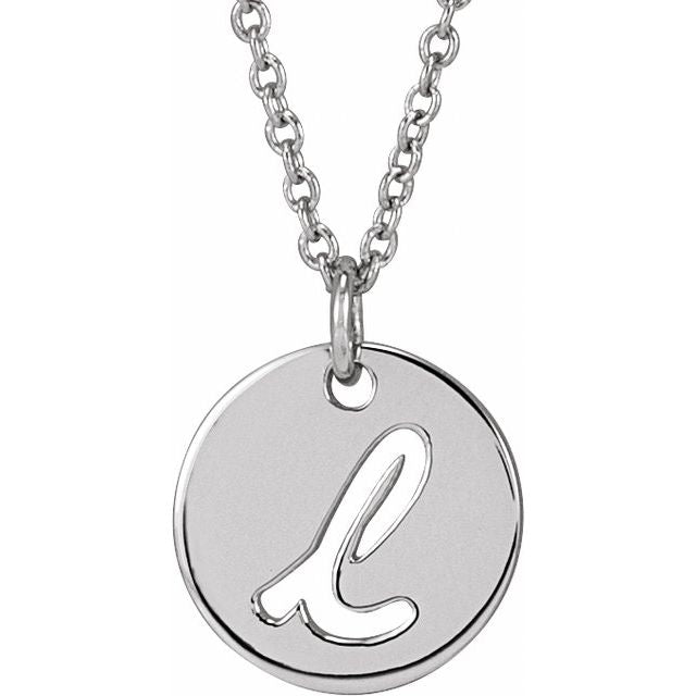 14K Script Initial L 16 - 18" Necklace - Balacia