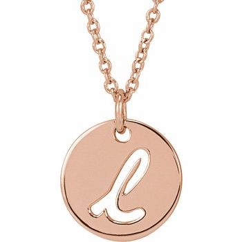 14K Script Initial L 16 - 18" Necklace - Balacia