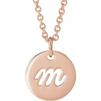 14K Script Initial M 16 - 18" Necklace - Balacia