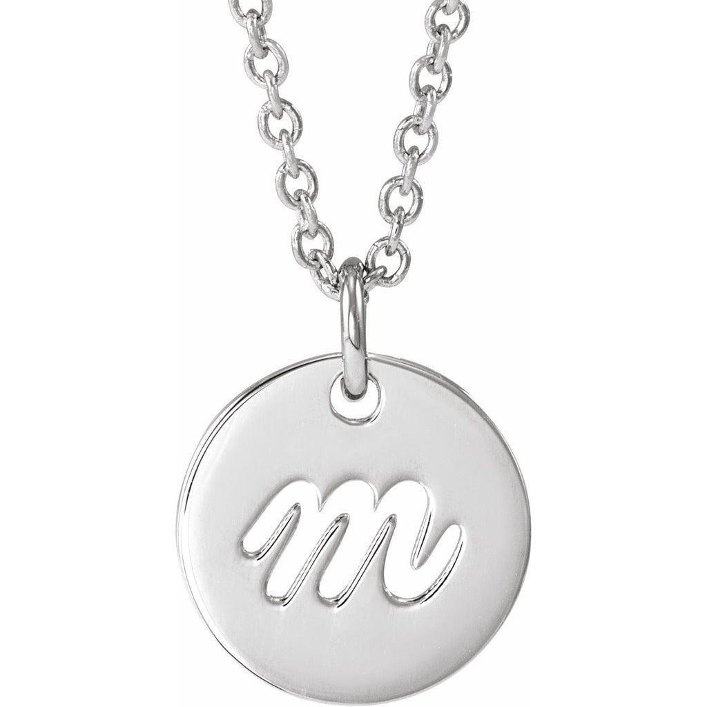 14K Script Initial M 16 - 18" Necklace - Balacia