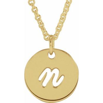 14K Script Initial N 16 - 18" Necklace - Balacia
