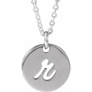 14K Script Initial R 16 - 18" Necklace - Balacia