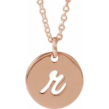 14K Script Initial R 16 - 18" Necklace - Balacia