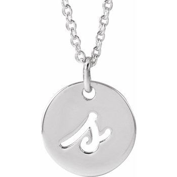 14K Script Initial S 16 - 18" Necklace - Balacia