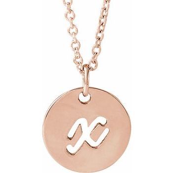 14K Script Initial X 16 - 18" Necklace - Balacia