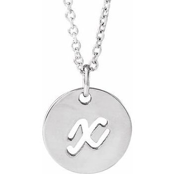 14K Script Initial X 16 - 18" Necklace - Balacia