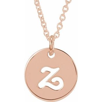14K Script Initial Z 16 - 18" Necklace - Balacia
