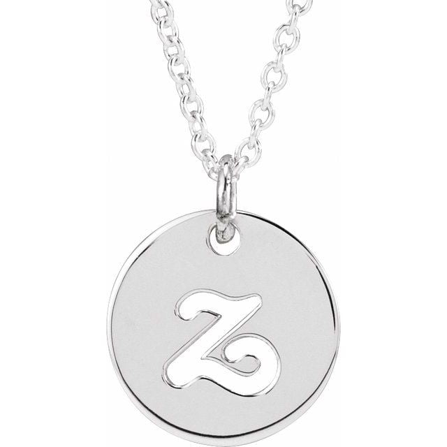 14K Script Initial Z 16 - 18" Necklace - Balacia