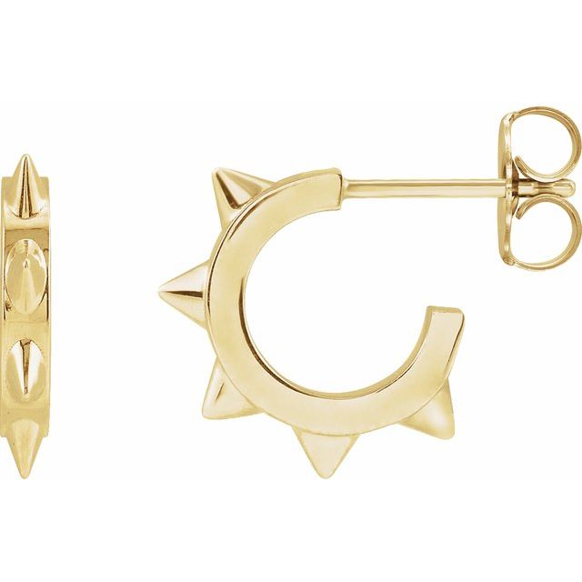 14K Spike 13.4 mm Hoop Earrings - Balacia