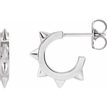 14K Spike 13.4 mm Hoop Earrings - Balacia
