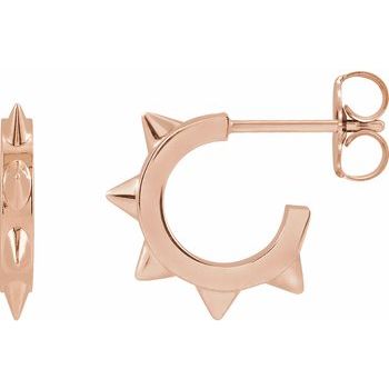 14K Spike 13.4 mm Hoop Earrings - Balacia