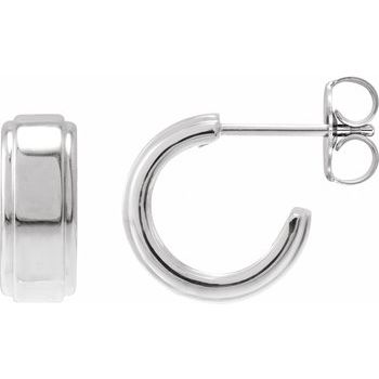 14K Stepped - Edge 11.4 mm Hoop Earrings - Balacia