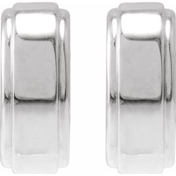 14K Stepped - Edge 11.4 mm Hoop Earrings - Balacia
