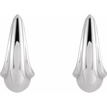14K Tapered J - Hoop Earrings - Balacia