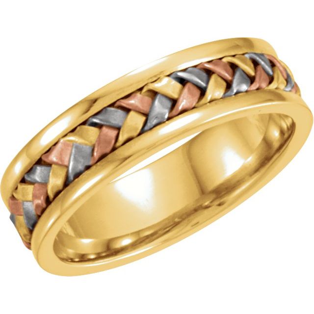14K Tri - Color 5 mm Woven Band - Balacia