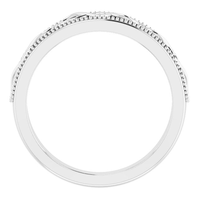 14K White .03 CTW Celtic - Inspired Anniversary Band - Balacia