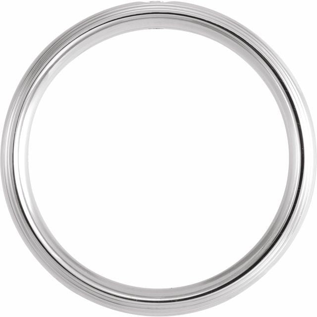 14K White .04 CT Diamond Half Round Edge Band - Balacia