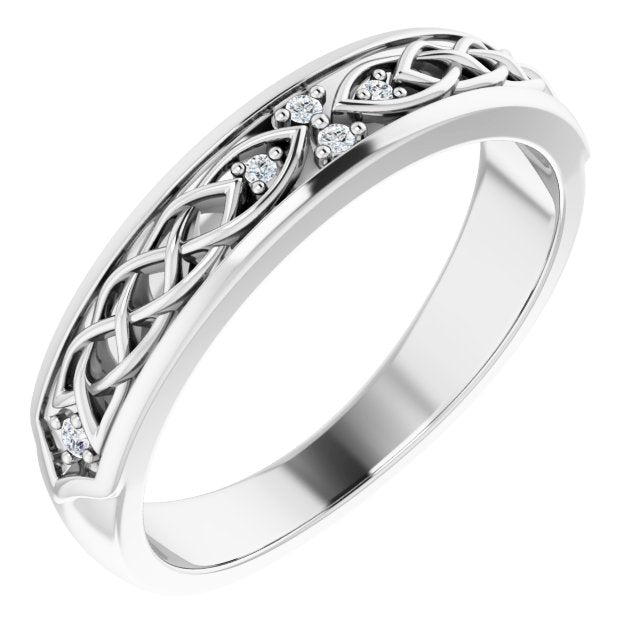 14K White .04 CTW Diamond Anniversary Band - Balacia