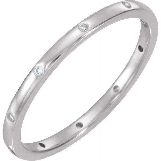 14K White .04 CTW Diamond Comfort - Fit Band - Balacia