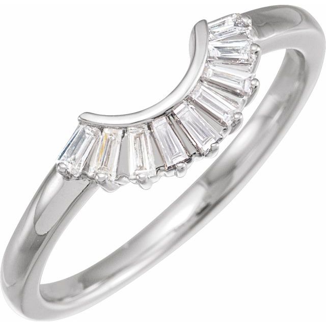 14K White .05 CTW Diamond Contour Band - Balacia