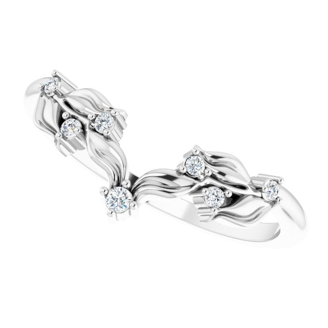 14K White .05 CTW Diamond Contour Band - Balacia