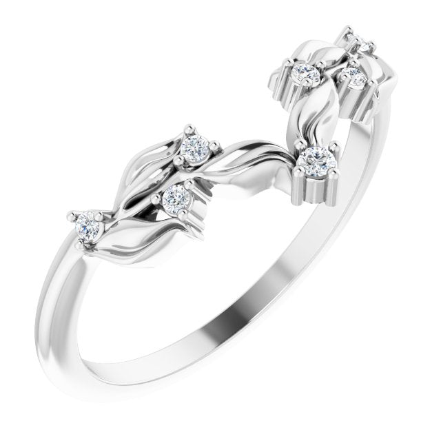 14K White .05 CTW Diamond Contour Band - Balacia