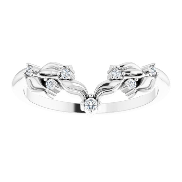 14K White .05 CTW Diamond Contour Band - Balacia