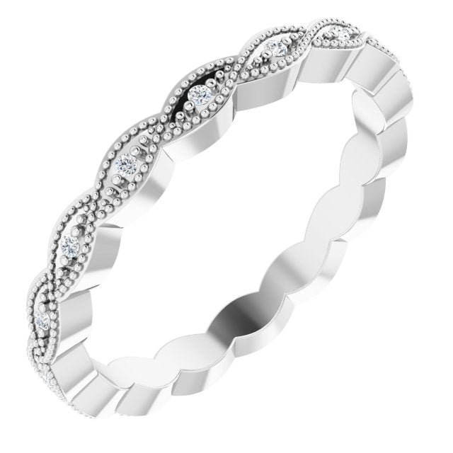 14K White .07 CTW Diamond Eternity Band - Balacia