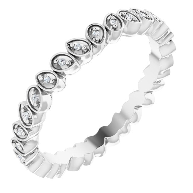 14K White .07 CTW Diamond Eternity Band - Balacia