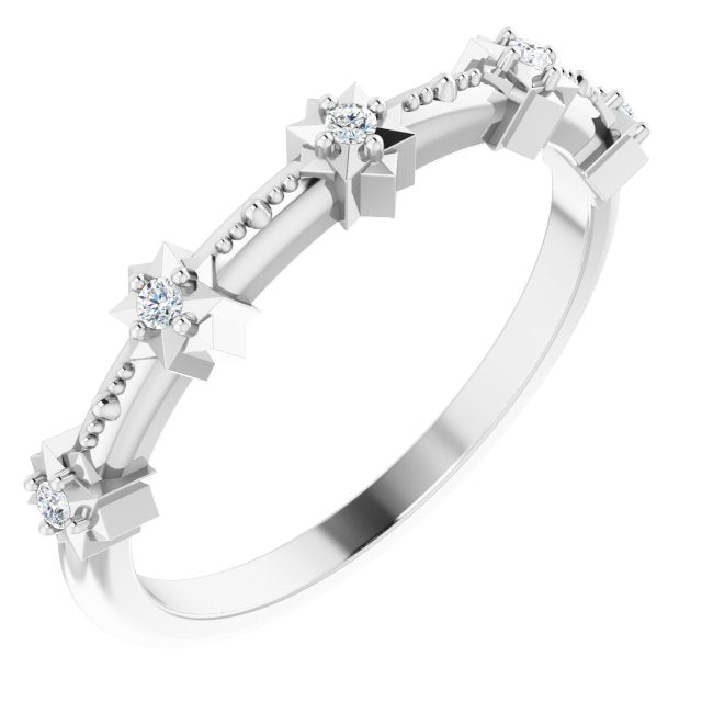 14K White .08 CTW Diamond Five - Stone Anniversary Band - Balacia