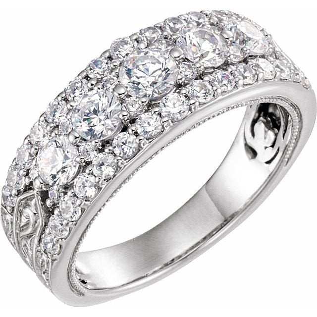 14K White 1 1/2 CTW Diamond Anniversary Band - Balacia