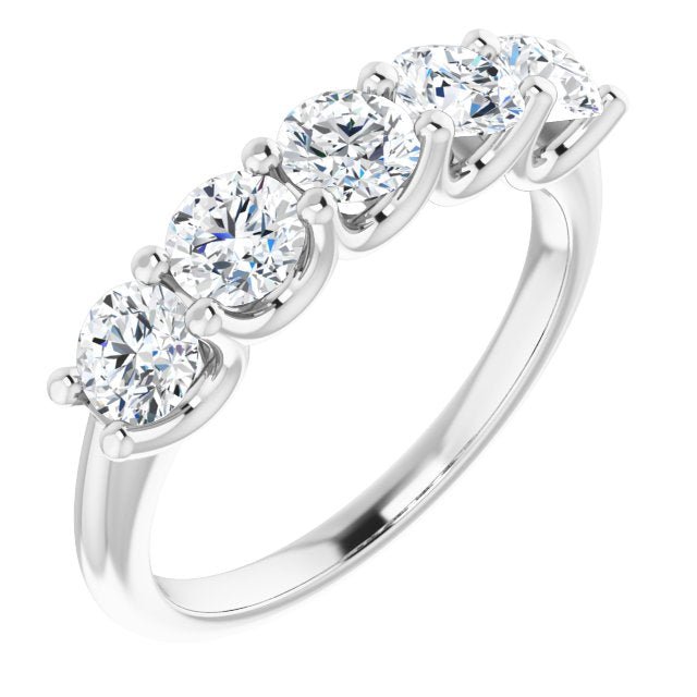 14K White 1 1/3 CTW Diamond Anniversary Band - Balacia
