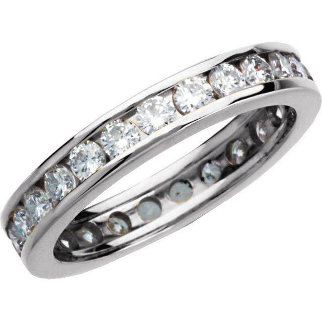 14K White 1 1/3 CTW Diamond Eternity Band - Balacia