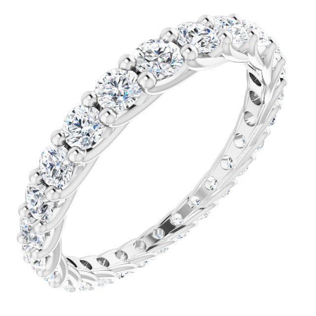 14K White 1 1/3 CTW Diamond Graduated Eternity Band - Balacia