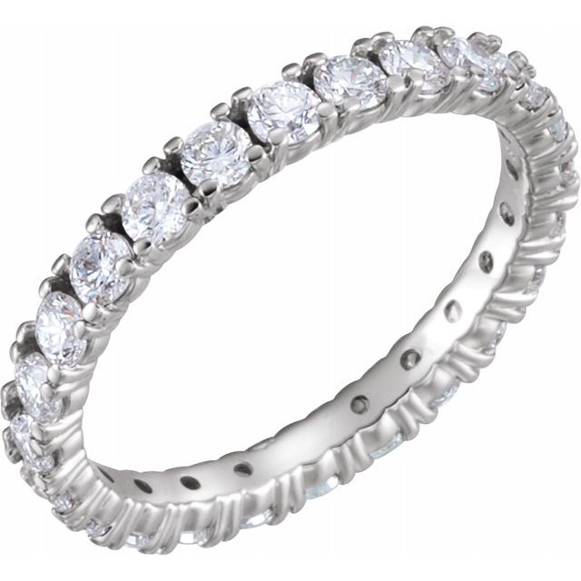 14K White 1 3/8 CTW Diamond Eternity Band - Balacia