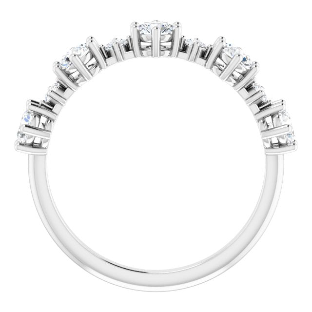 14K White 1 CTW Diamond Anniversary Band - Balacia